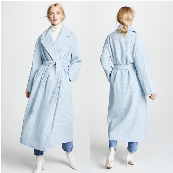 Ganni Jackets & Blazers - GANNI Woodside Coat Checked Blue Size 34 (US XS)